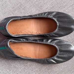Tieks Metallic Pewter Ballet Flats